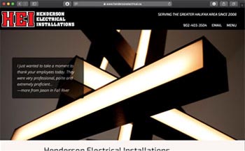 Sample image of Parapluie project: Henderson Electrical Installations Service and Sales Website